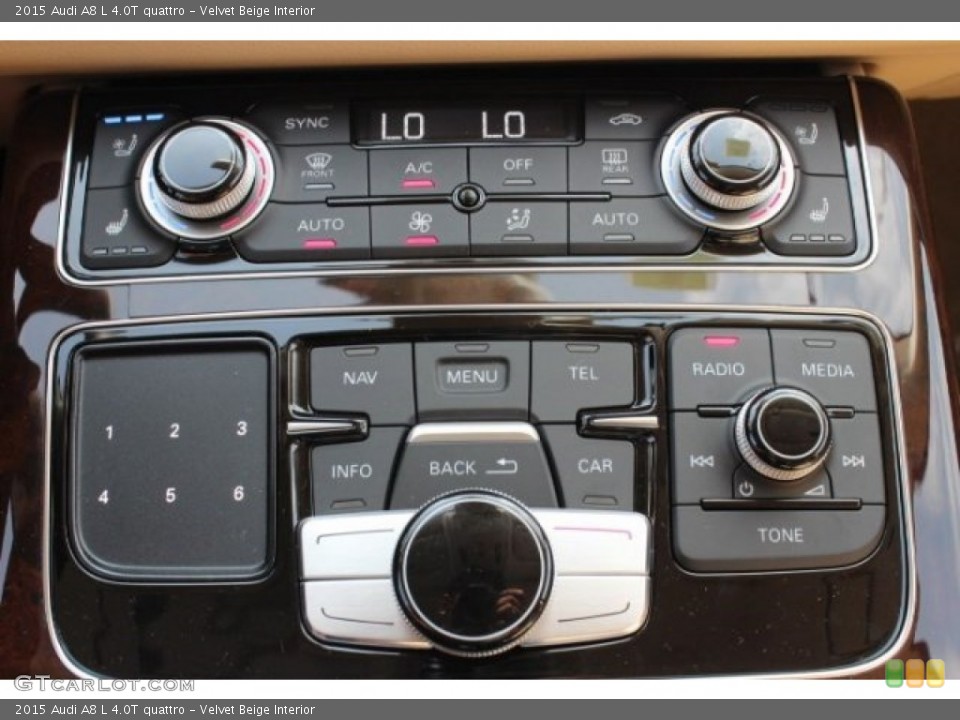 Velvet Beige Interior Controls for the 2015 Audi A8 L 4.0T quattro #95762190