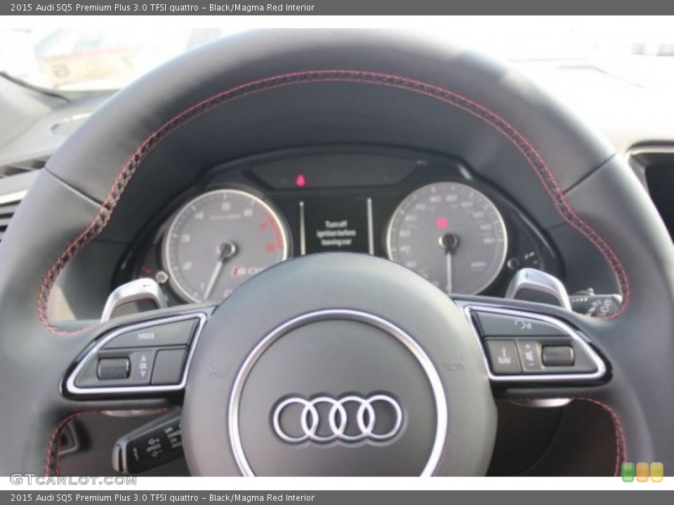 Black/Magma Red Interior Steering Wheel for the 2015 Audi SQ5 Premium Plus 3.0 TFSI quattro #95767905