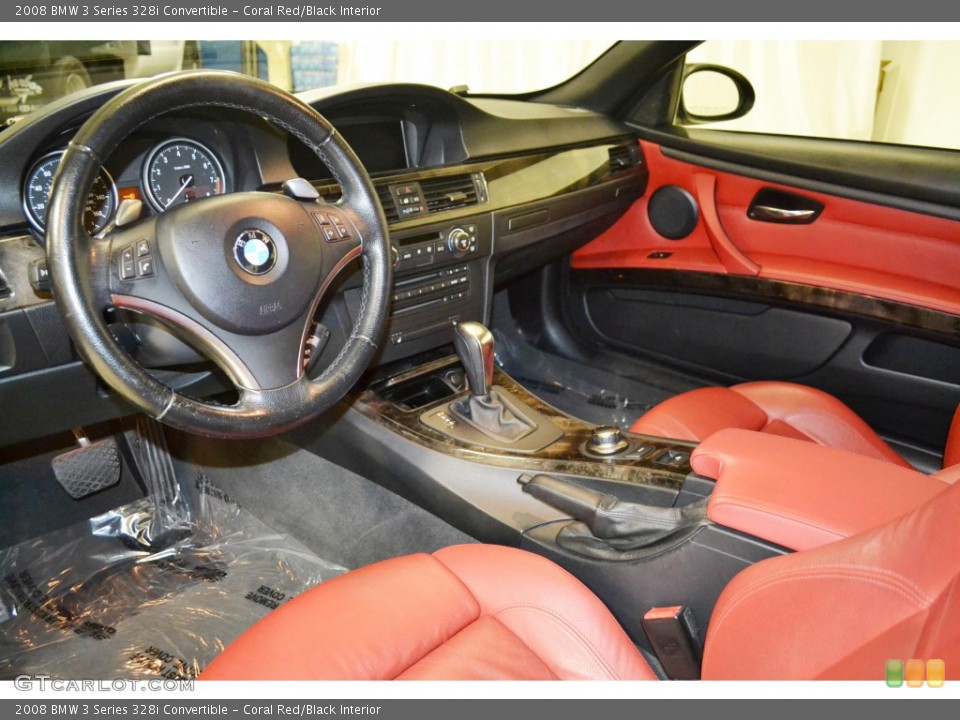 Coral Red/Black Interior Photo for the 2008 BMW 3 Series 328i Convertible #95770725
