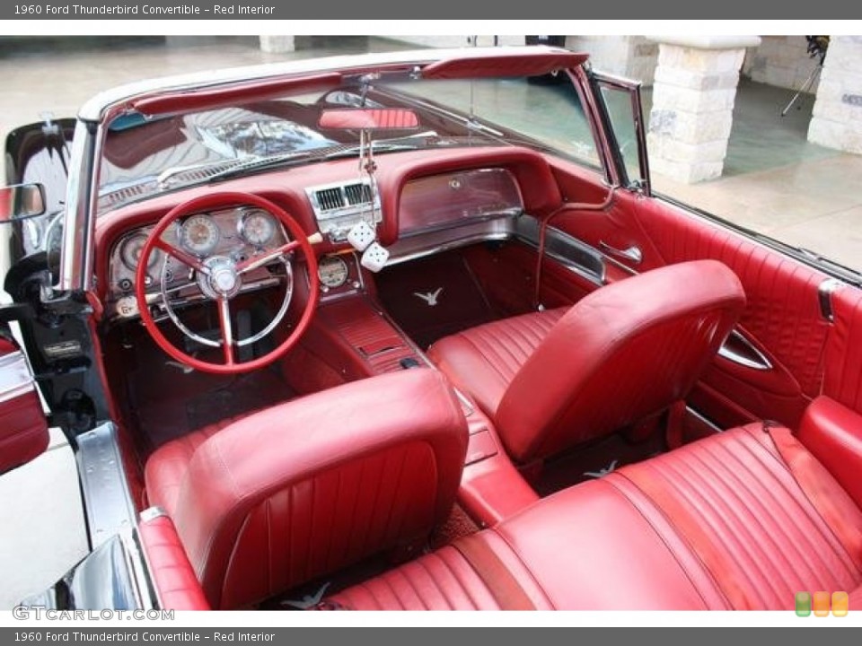 Red Interior Dashboard for the 1960 Ford Thunderbird Convertible #95781669