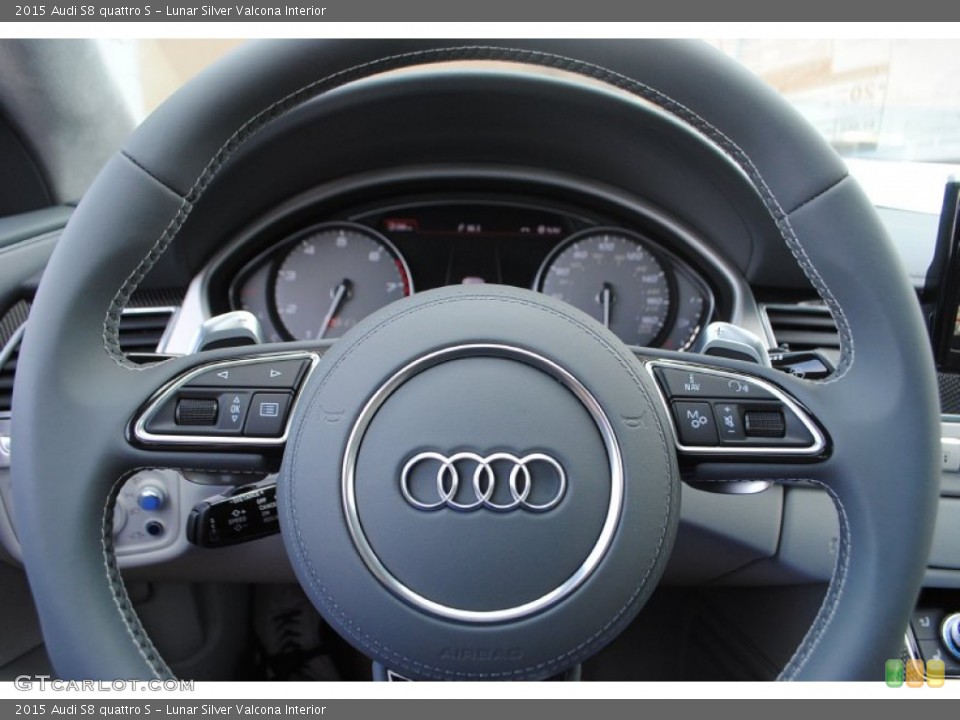 Lunar Silver Valcona Interior Steering Wheel for the 2015 Audi S8 quattro S #95790153
