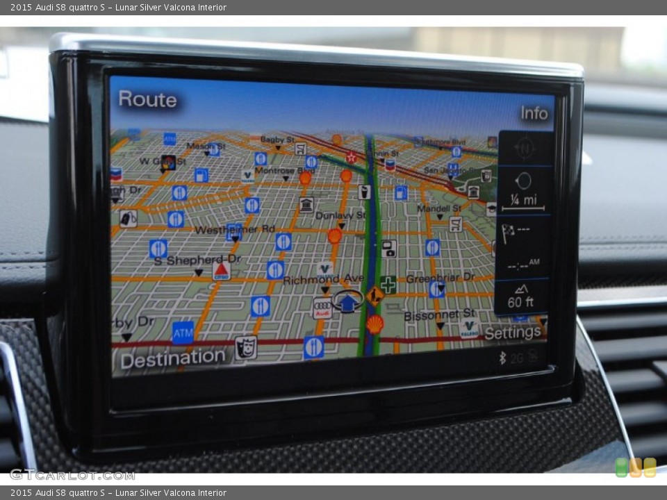 Lunar Silver Valcona Interior Navigation for the 2015 Audi S8 quattro S #95790261
