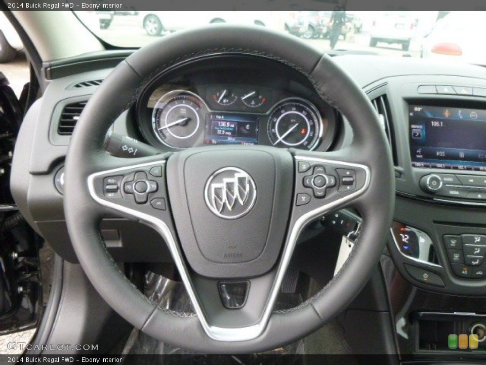 Ebony Interior Steering Wheel for the 2014 Buick Regal FWD #95810343
