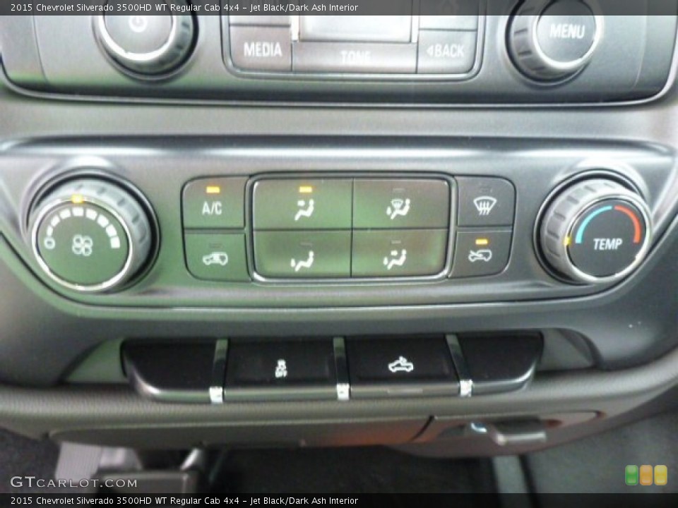 Jet Black/Dark Ash Interior Controls for the 2015 Chevrolet Silverado 3500HD WT Regular Cab 4x4 #95814570