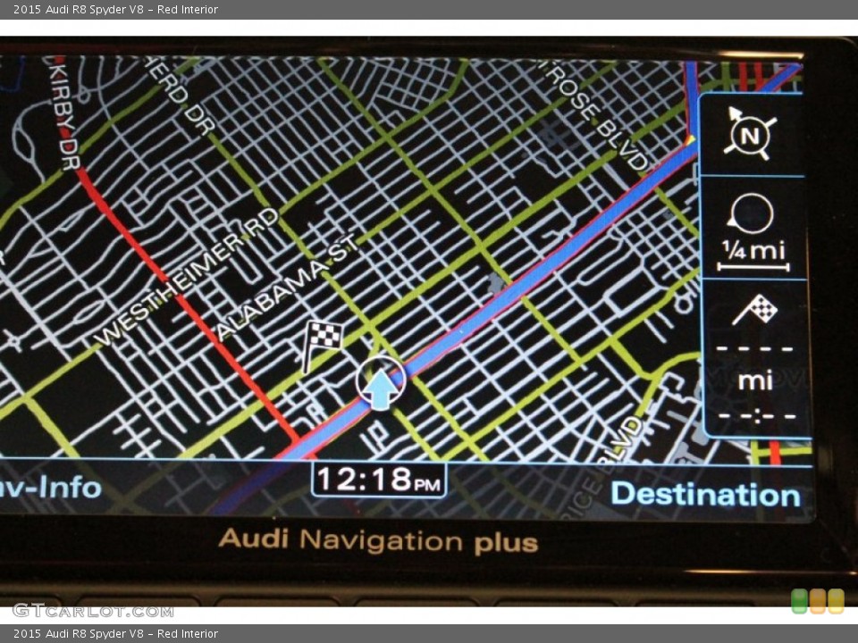 Red Interior Navigation for the 2015 Audi R8 Spyder V8 #95837866