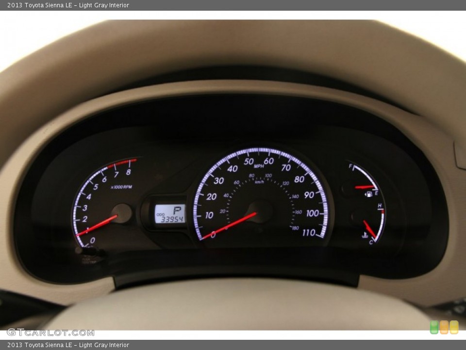 Light Gray Interior Gauges for the 2013 Toyota Sienna LE #95871805