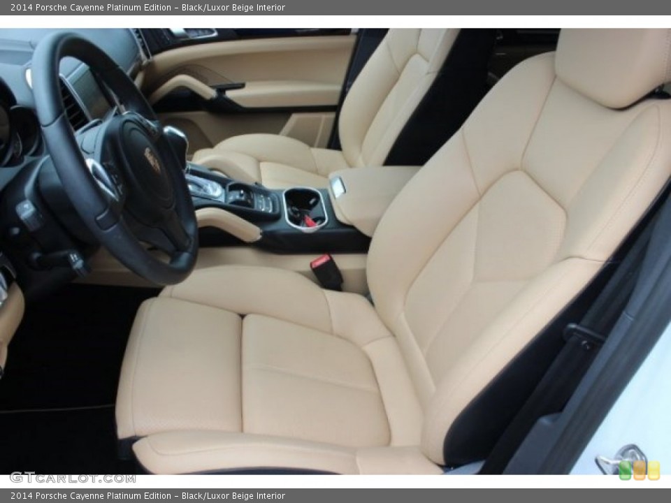 Black/Luxor Beige Interior Front Seat for the 2014 Porsche Cayenne Platinum Edition #95885347
