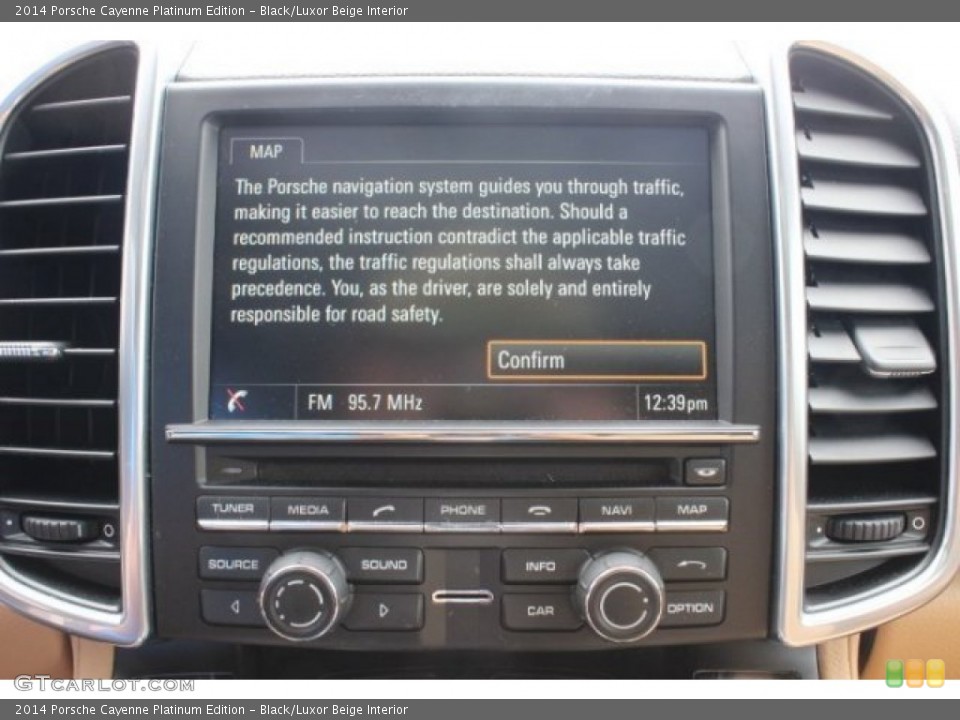 Black/Luxor Beige Interior Controls for the 2014 Porsche Cayenne Platinum Edition #95885512