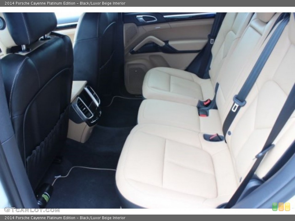 Black/Luxor Beige Interior Rear Seat for the 2014 Porsche Cayenne Platinum Edition #95885753