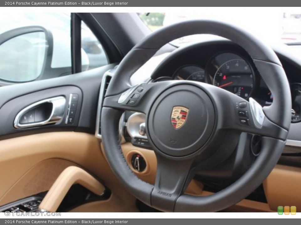 Black/Luxor Beige Interior Steering Wheel for the 2014 Porsche Cayenne Platinum Edition #95885824