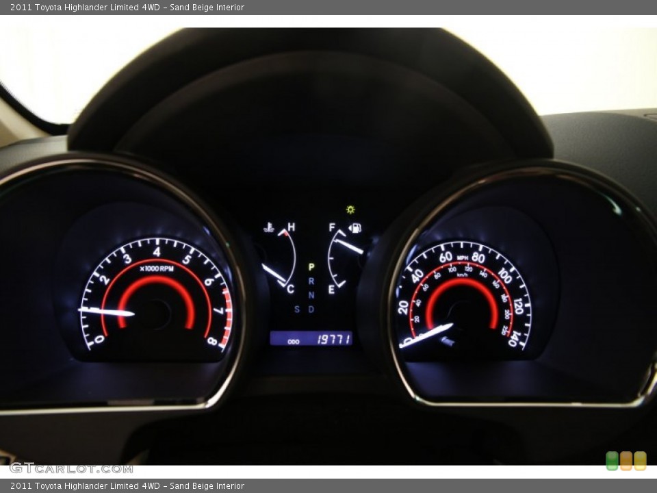 Sand Beige Interior Gauges for the 2011 Toyota Highlander Limited 4WD #95915164