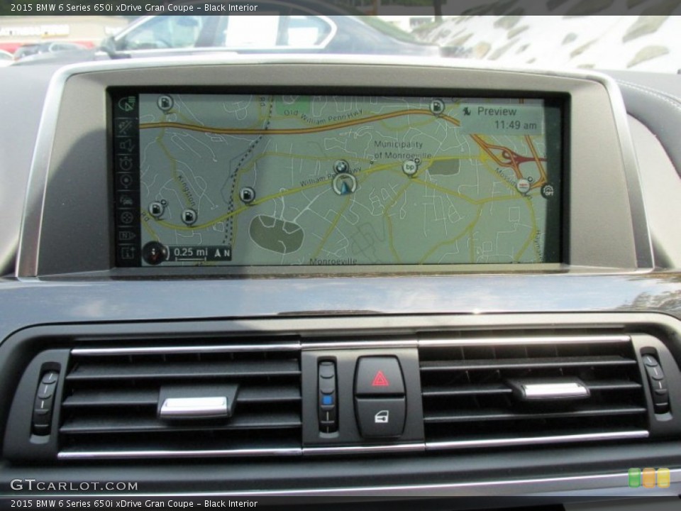 Black Interior Navigation for the 2015 BMW 6 Series 650i xDrive Gran Coupe #95917792