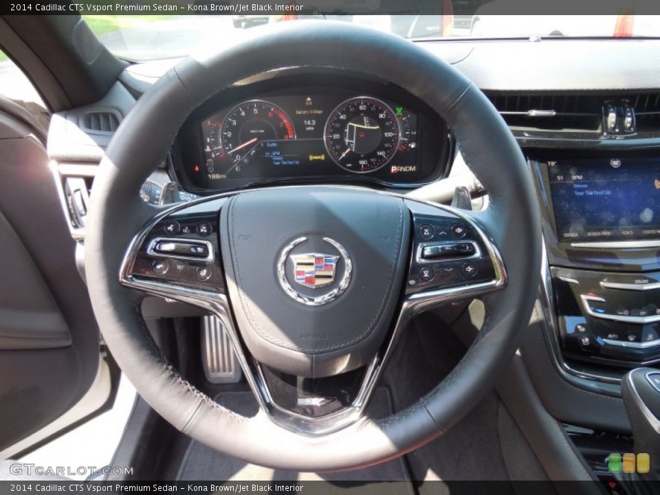 Kona Brown/Jet Black Interior Steering Wheel for the 2014 Cadillac CTS Vsport Premium Sedan #95923165