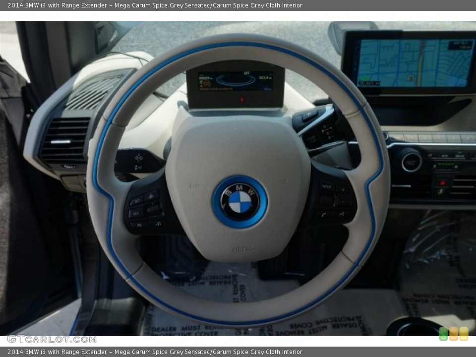 Mega Carum Spice Grey Sensatec/Carum Spice Grey Cloth Interior Steering Wheel for the 2014 BMW i3 with Range Extender #95936617