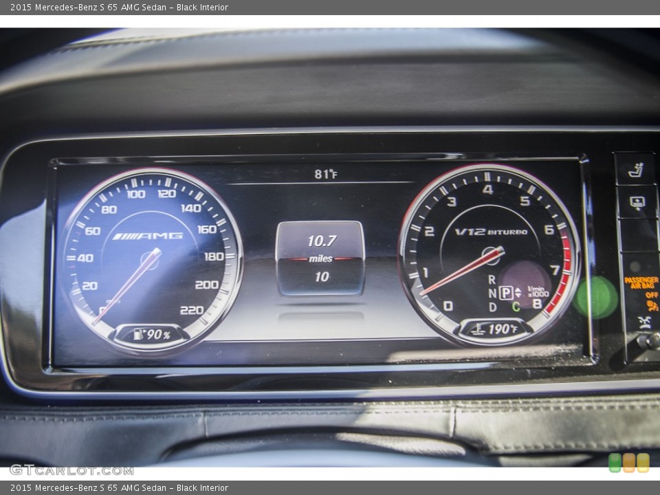Black Interior Gauges for the 2015 Mercedes-Benz S 65 AMG Sedan #95962643