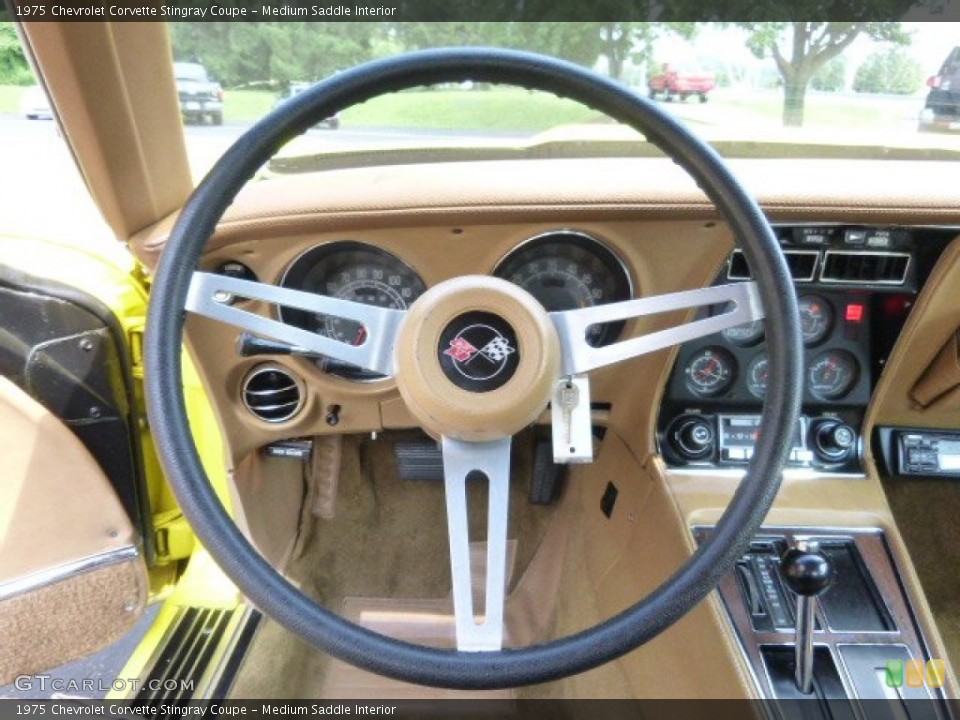 Medium Saddle Interior Steering Wheel for the 1975 Chevrolet Corvette Stingray Coupe #95965995