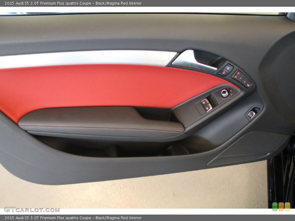 Black/Magma Red Interior Door Panel for the 2015 Audi S5 3.0T Premium Plus quattro Coupe #95979211