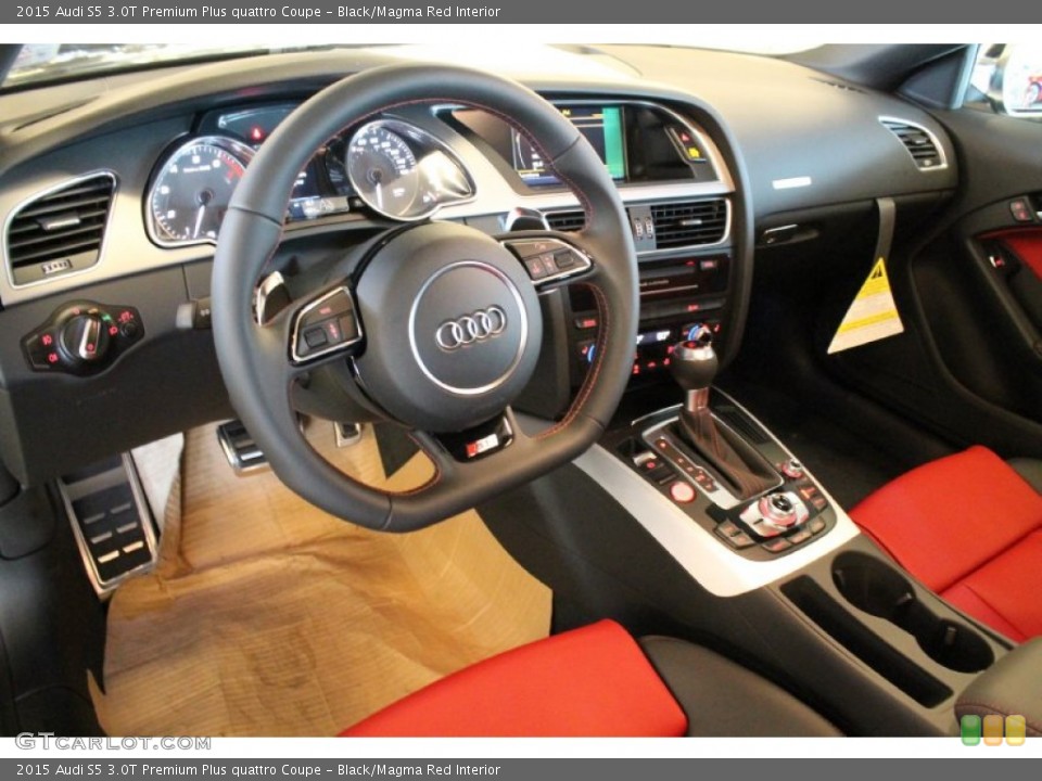 Black/Magma Red Interior Photo for the 2015 Audi S5 3.0T Premium Plus quattro Coupe #95979265