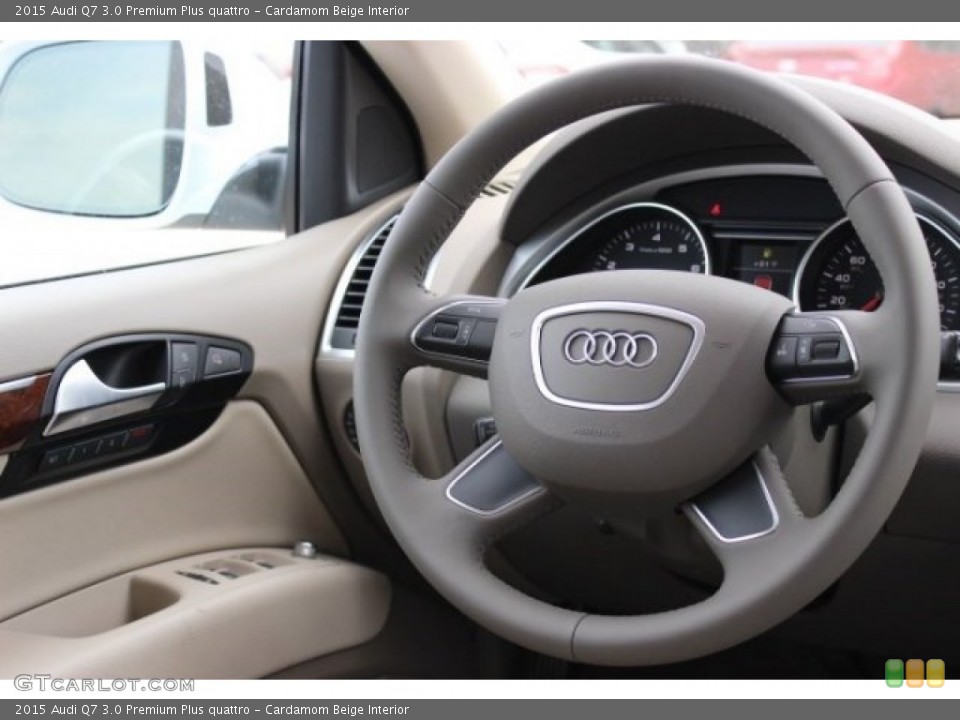Cardamom Beige Interior Steering Wheel for the 2015 Audi Q7 3.0 Premium Plus quattro #95985586