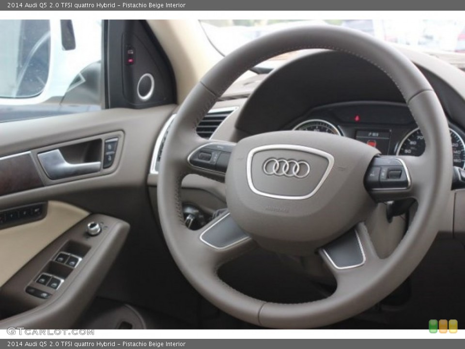 Pistachio Beige Interior Steering Wheel for the 2014 Audi Q5 2.0 TFSI quattro Hybrid #95993862