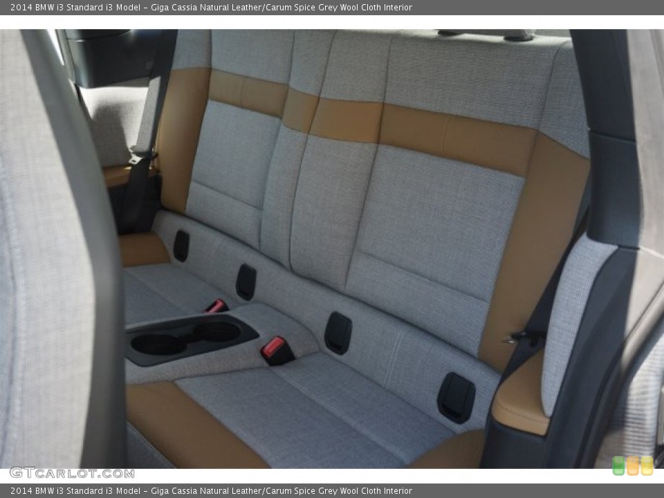 Giga Cassia Natural Leather/Carum Spice Grey Wool Cloth Interior Rear Seat for the 2014 BMW i3  #96003168