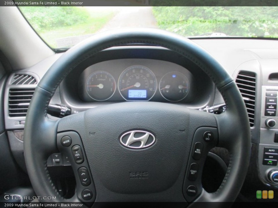 Black Interior Steering Wheel for the 2009 Hyundai Santa Fe Limited #96038451