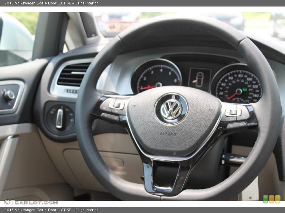 Beige Interior Steering Wheel for the 2015 Volkswagen Golf 4 Door 1.8T SE #96051192