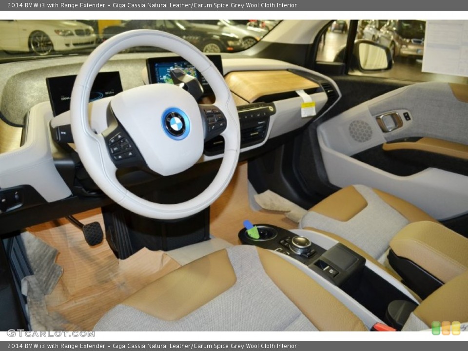 Giga Cassia Natural Leather/Carum Spice Grey Wool Cloth Interior Prime Interior for the 2014 BMW i3 with Range Extender #96061019