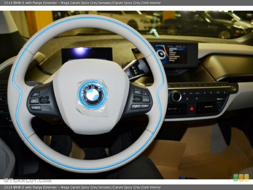 Mega Carum Spice Grey Sensatec/Carum Spice Grey Cloth Interior Steering Wheel for the 2014 BMW i3 with Range Extender #96061308