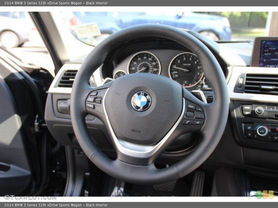 Black Interior Steering Wheel for the 2014 BMW 3 Series 328i xDrive Sports Wagon #96065196