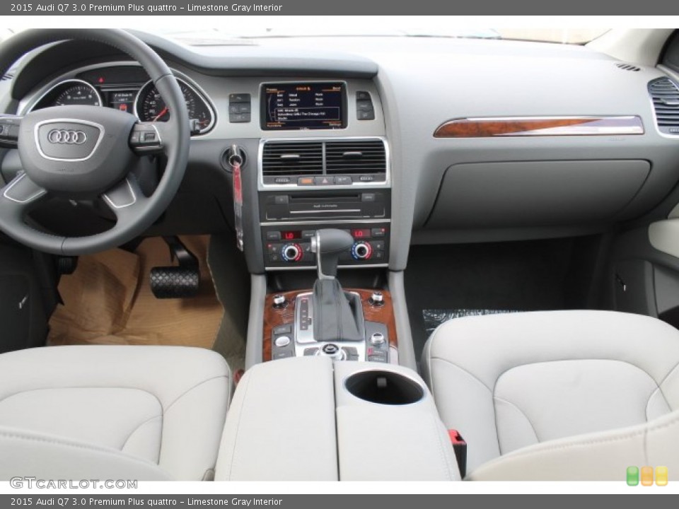 Limestone Gray Interior Dashboard for the 2015 Audi Q7 3.0 Premium Plus quattro #96082677