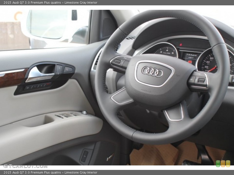 Limestone Gray Interior Steering Wheel for the 2015 Audi Q7 3.0 Premium Plus quattro #96082689
