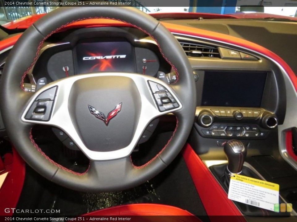 Adrenaline Red Interior Steering Wheel for the 2014 Chevrolet Corvette Stingray Coupe Z51 #96082989