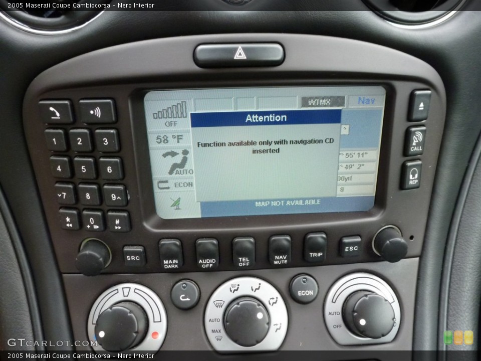 Nero Interior Controls for the 2005 Maserati Coupe Cambiocorsa #96085176
