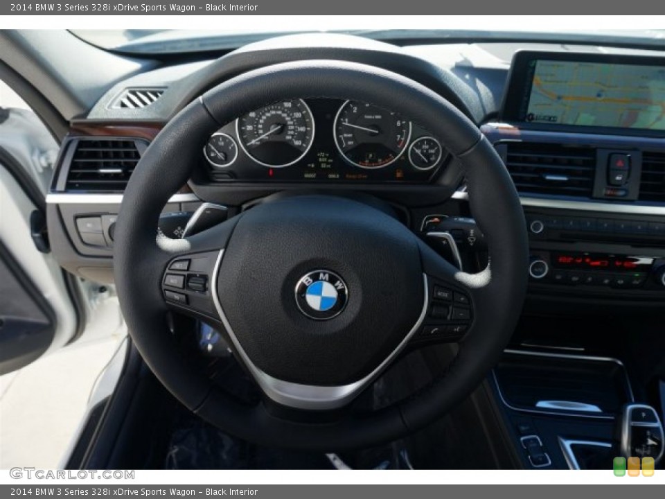 Black Interior Steering Wheel for the 2014 BMW 3 Series 328i xDrive Sports Wagon #96088858