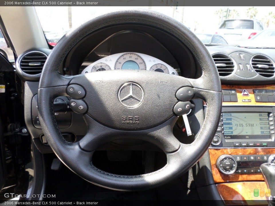 Black Interior Steering Wheel for the 2006 Mercedes-Benz CLK 500 Cabriolet #96112438