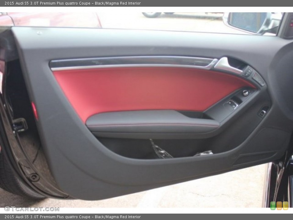 Black/Magma Red Interior Door Panel for the 2015 Audi S5 3.0T Premium Plus quattro Coupe #96122620