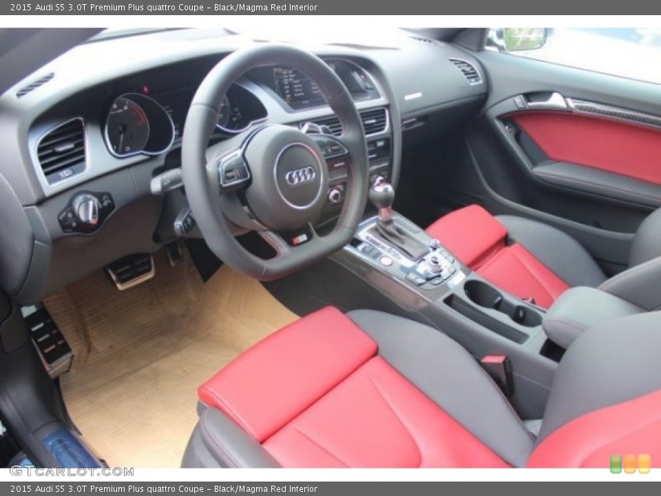 Black/Magma Red 2015 Audi S5 Interiors