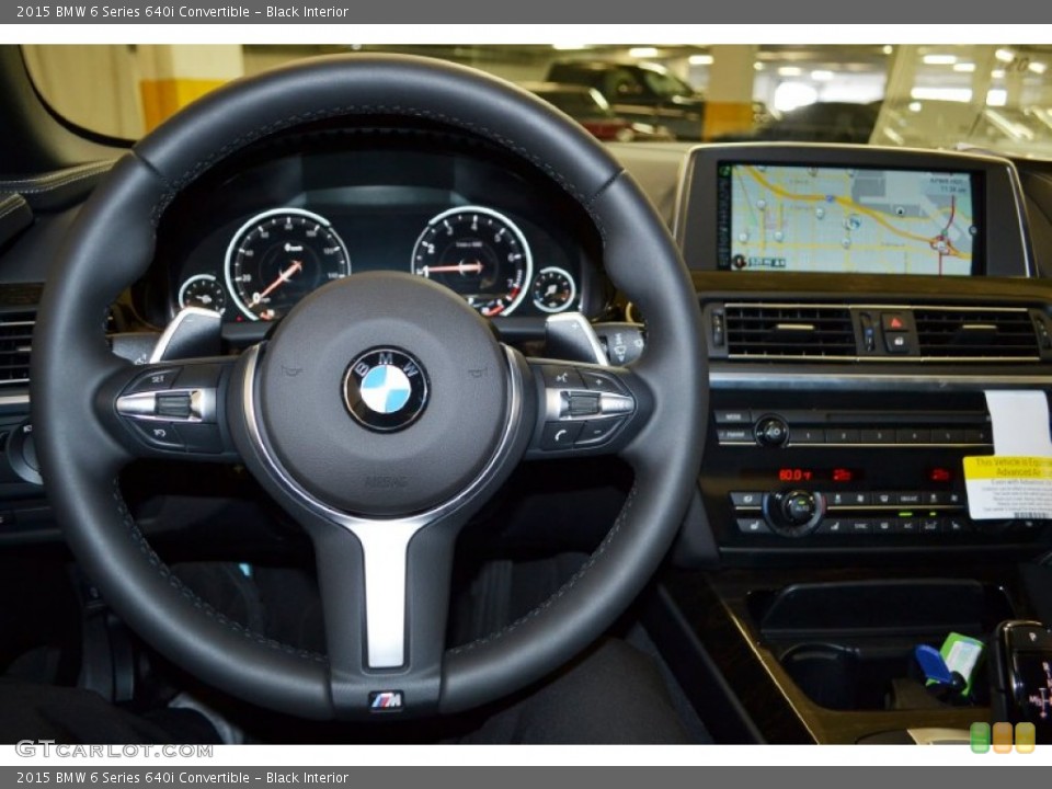 Black Interior Steering Wheel for the 2015 BMW 6 Series 640i Convertible #96138509