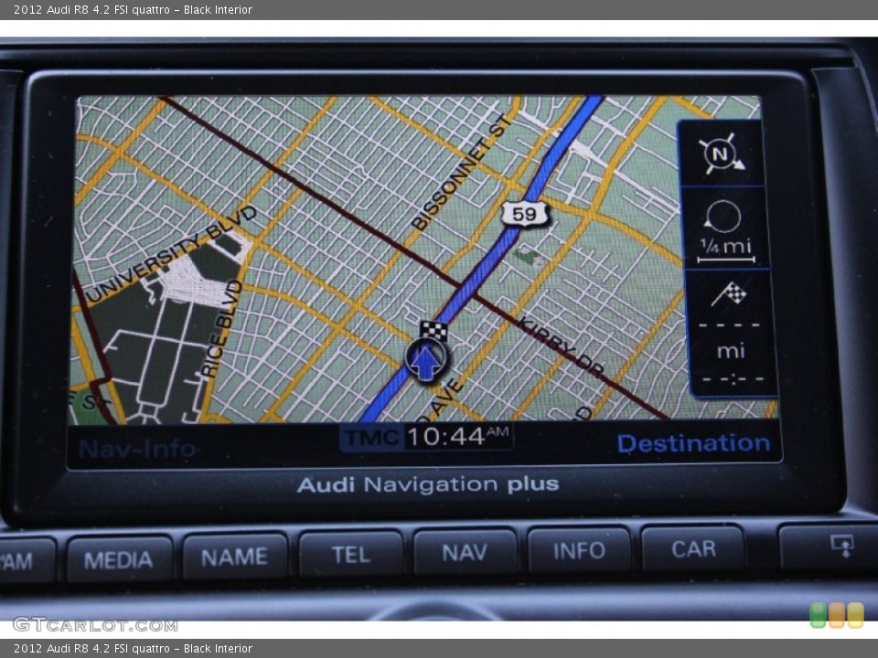Black Interior Navigation for the 2012 Audi R8 4.2 FSI quattro #96263874