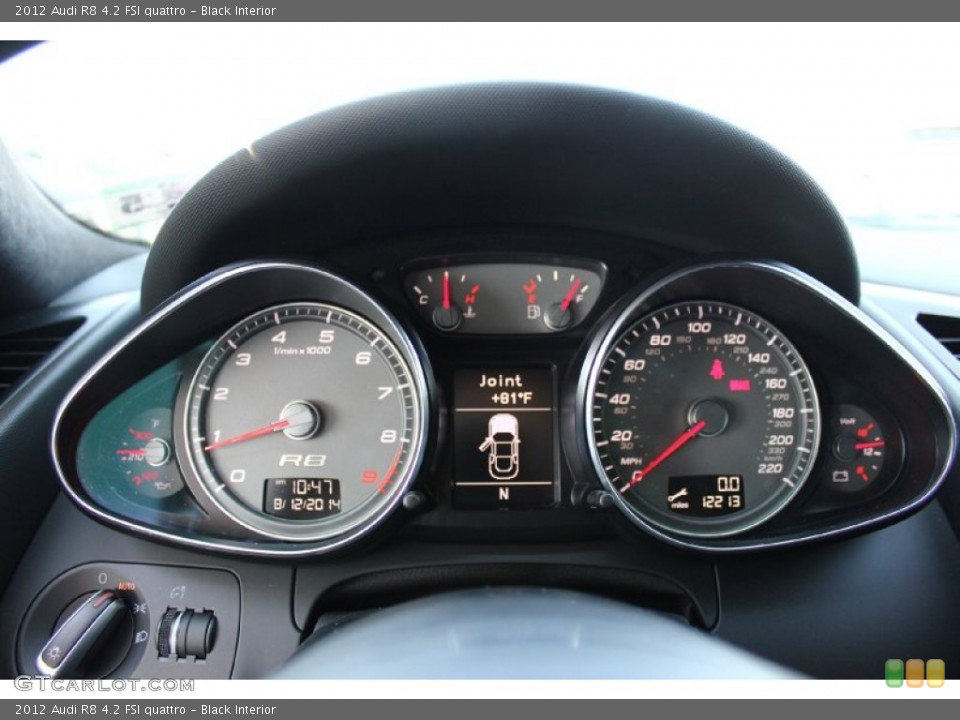 Black Interior Gauges for the 2012 Audi R8 4.2 FSI quattro #96264315