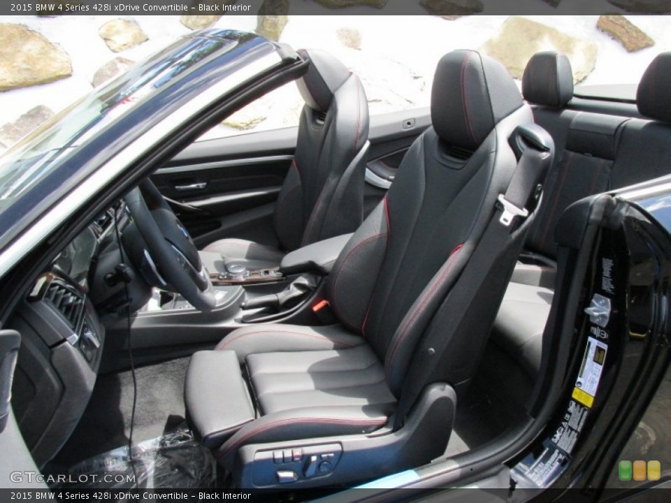 Black Interior Front Seat for the 2015 BMW 4 Series 428i xDrive Convertible #96339329