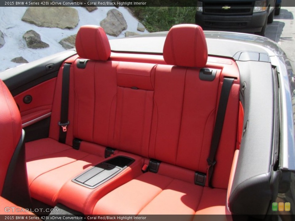 Coral Red/Black Highlight Interior Rear Seat for the 2015 BMW 4 Series 428i xDrive Convertible #96341495