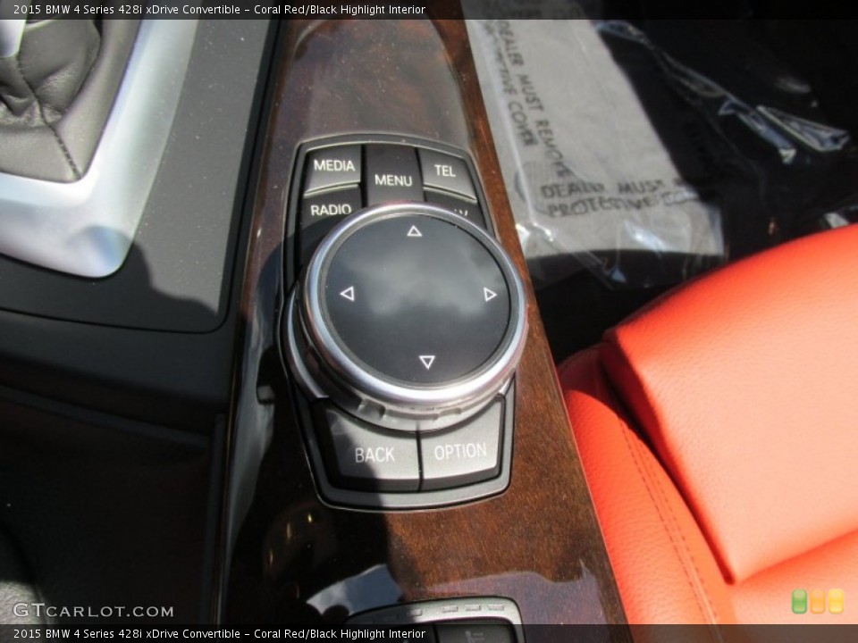 Coral Red/Black Highlight Interior Controls for the 2015 BMW 4 Series 428i xDrive Convertible #96341579