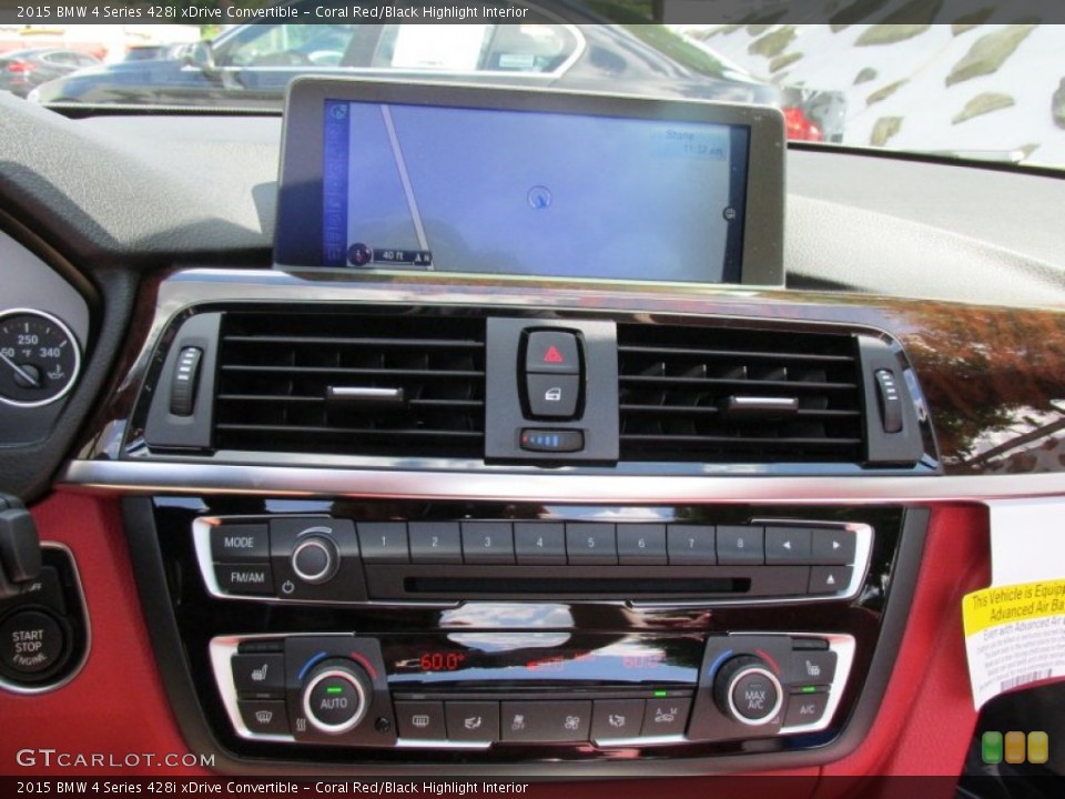 Coral Red/Black Highlight Interior Controls for the 2015 BMW 4 Series 428i xDrive Convertible #96341609