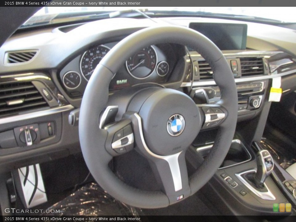 Ivory White and Black Interior Steering Wheel for the 2015 BMW 4 Series 435i xDrive Gran Coupe #96342002