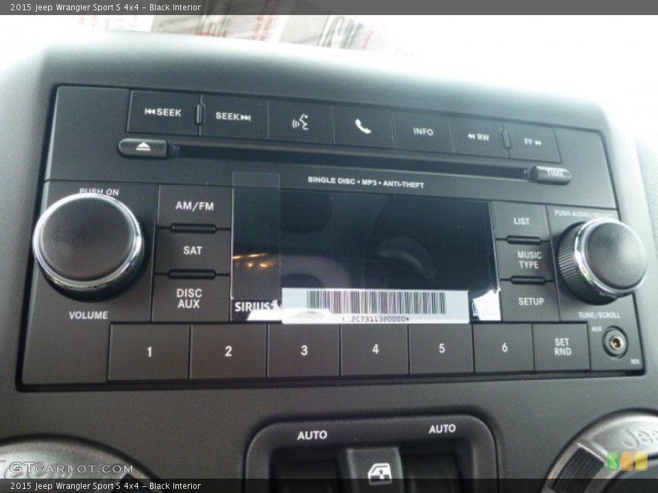 Black Interior Audio System for the 2015 Jeep Wrangler Sport S 4x4 #96342317