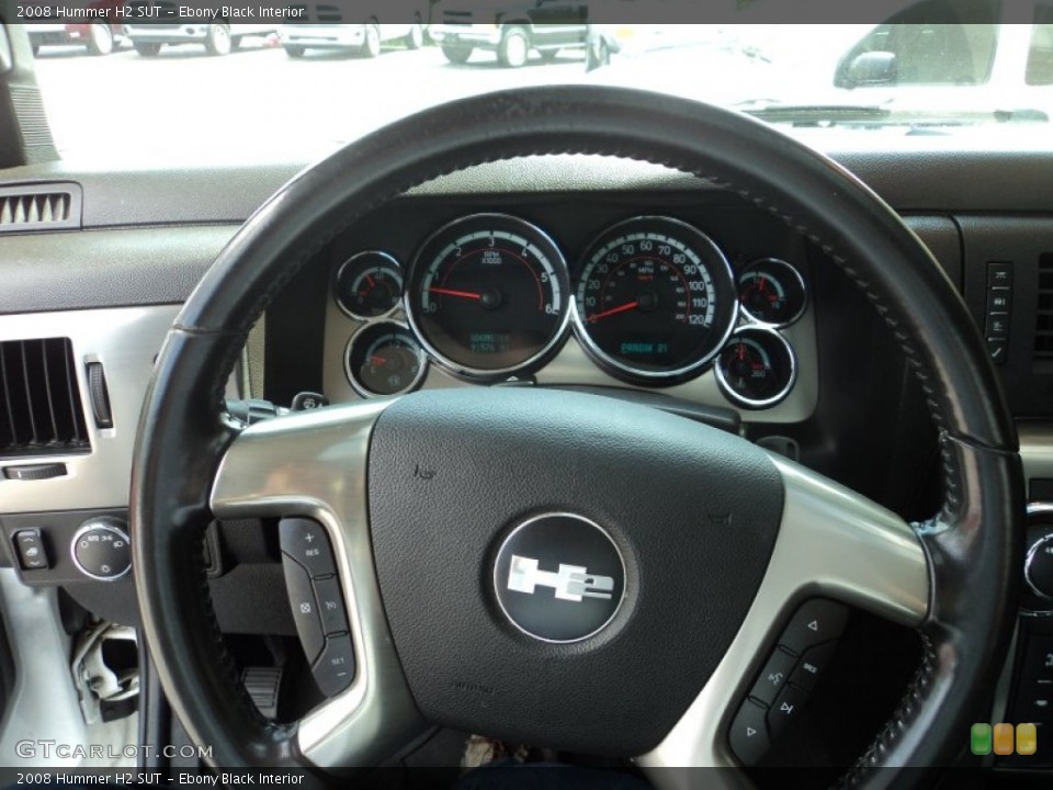 Ebony Black Interior Steering Wheel for the 2008 Hummer H2 SUT #96357110