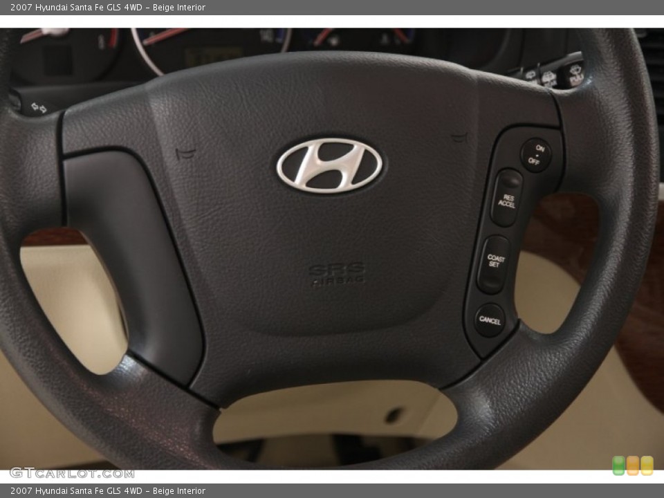Beige Interior Steering Wheel for the 2007 Hyundai Santa Fe GLS 4WD #96361949