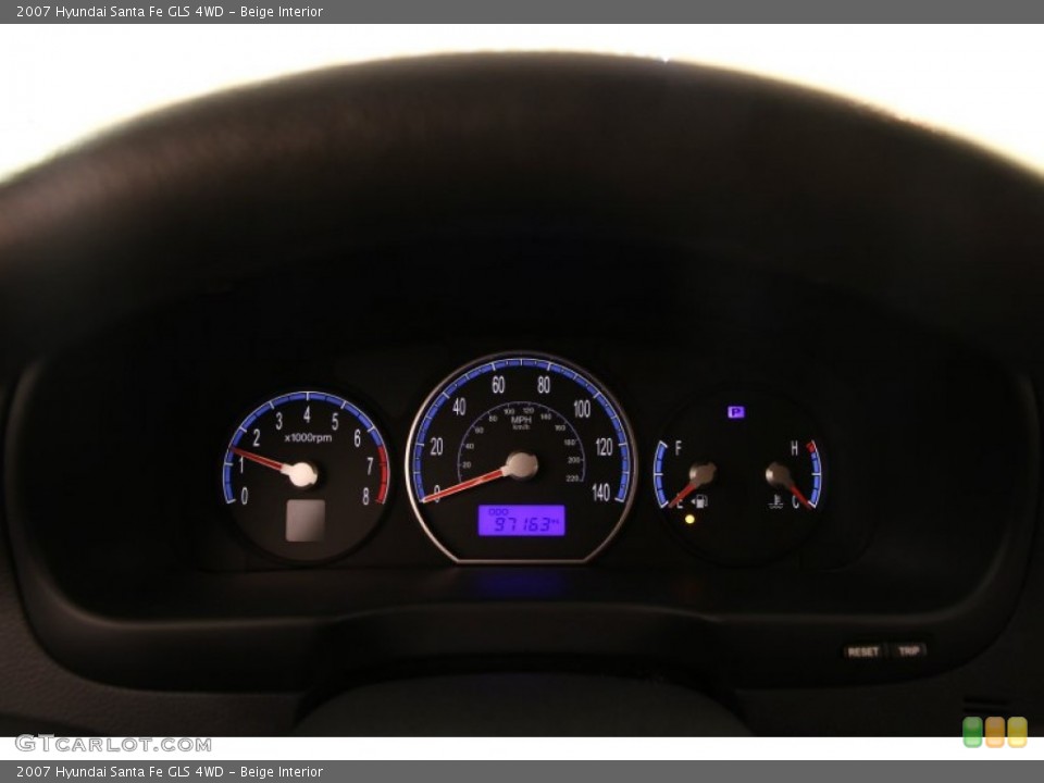 Beige Interior Gauges for the 2007 Hyundai Santa Fe GLS 4WD #96361962
